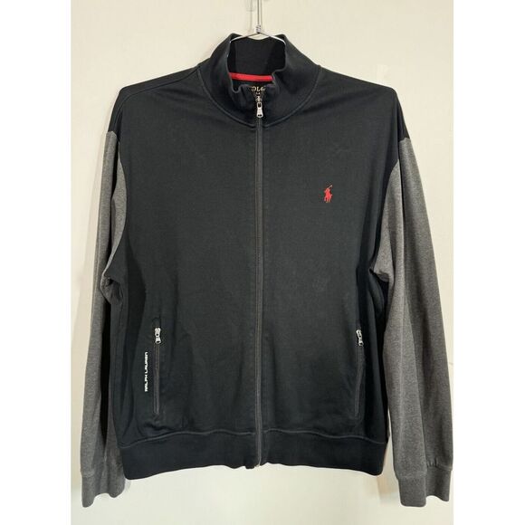 Polo Ralph Lauren Performance Men's Black And Gray Full Zip Jacket Pockets XXL - Picture 2 of 11